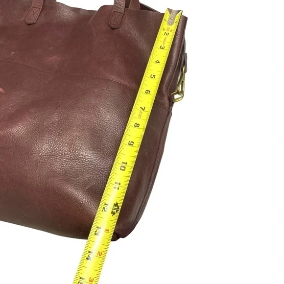 Madewell burgandy leather tote foldover messenger crossbody bag - Picture 8 of 13